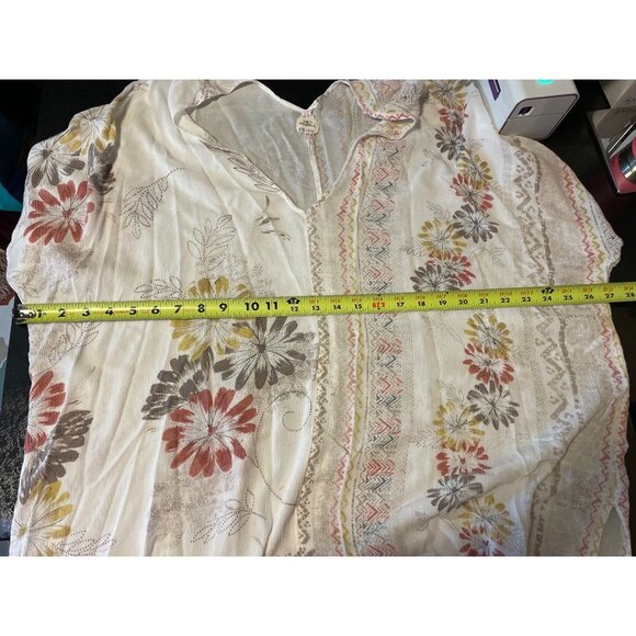 O’Neill White Floral Bohemian V Neck Butterfly Sleeve Swimsuit Coverup Sz S - Picture 7 of 10